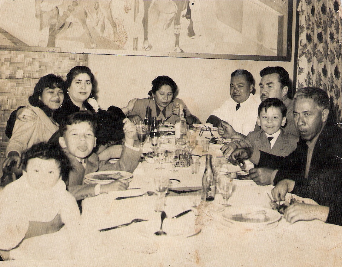 Neyras at dinner table 1958